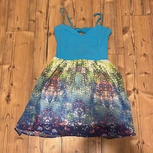 Blue open back party dress